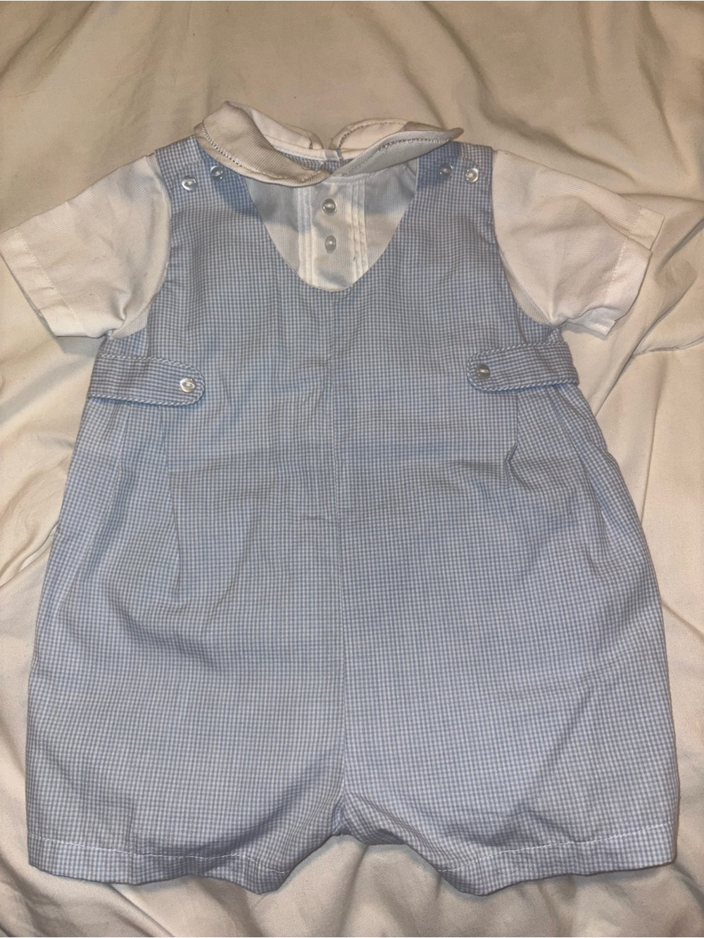 Baby Blue Gingham Smock